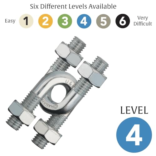 Hanayama U&U Cast Metal Brain Teaser Puzzle – Level 4, Mensa-Rated, Award-Winning Design