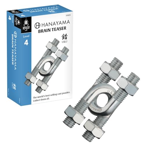 Hanayama U&U Cast Metal Brain Teaser Puzzle – Level 4, Mensa-Rated, Award-Winning Design