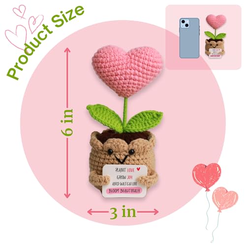 Hand-Crochet Heart Flower Doll by SamMi Crafts – Emotional Support Gift with Keychain