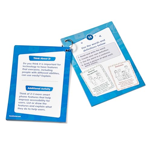 hand2mind Digital Citizenship Intermediate Task Cards for Ages 8+ – 18 STEM Activities for Classroom Computer Science Education