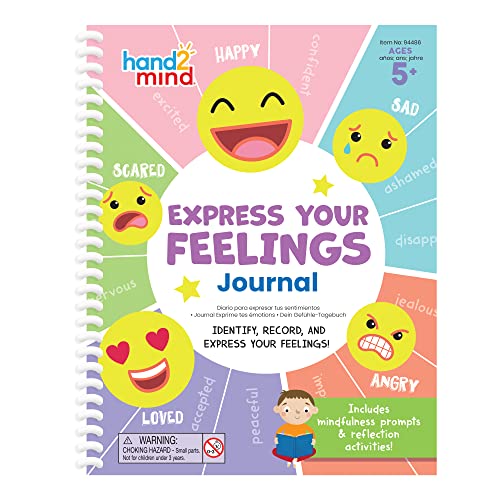 hand2mind Express Your Feelings Journal for Kids – Feelings Wheel & Guided Prompts
