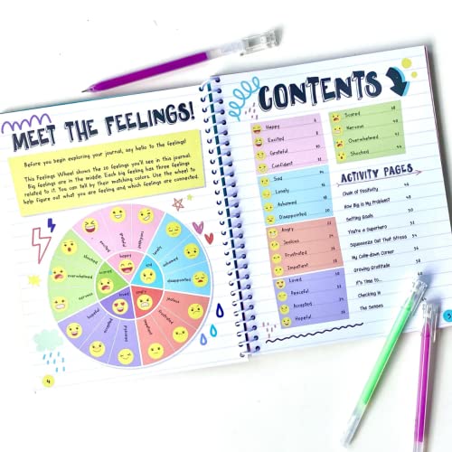 hand2mind Express Your Feelings Journal for Kids – Feelings Wheel & Guided Prompts