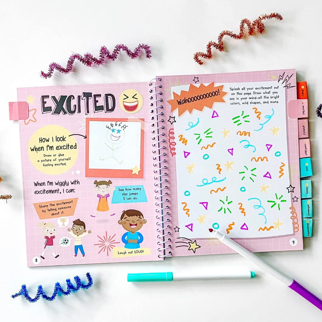 hand2mind Express Your Feelings Journal for Kids – Feelings Wheel & Guided Prompts