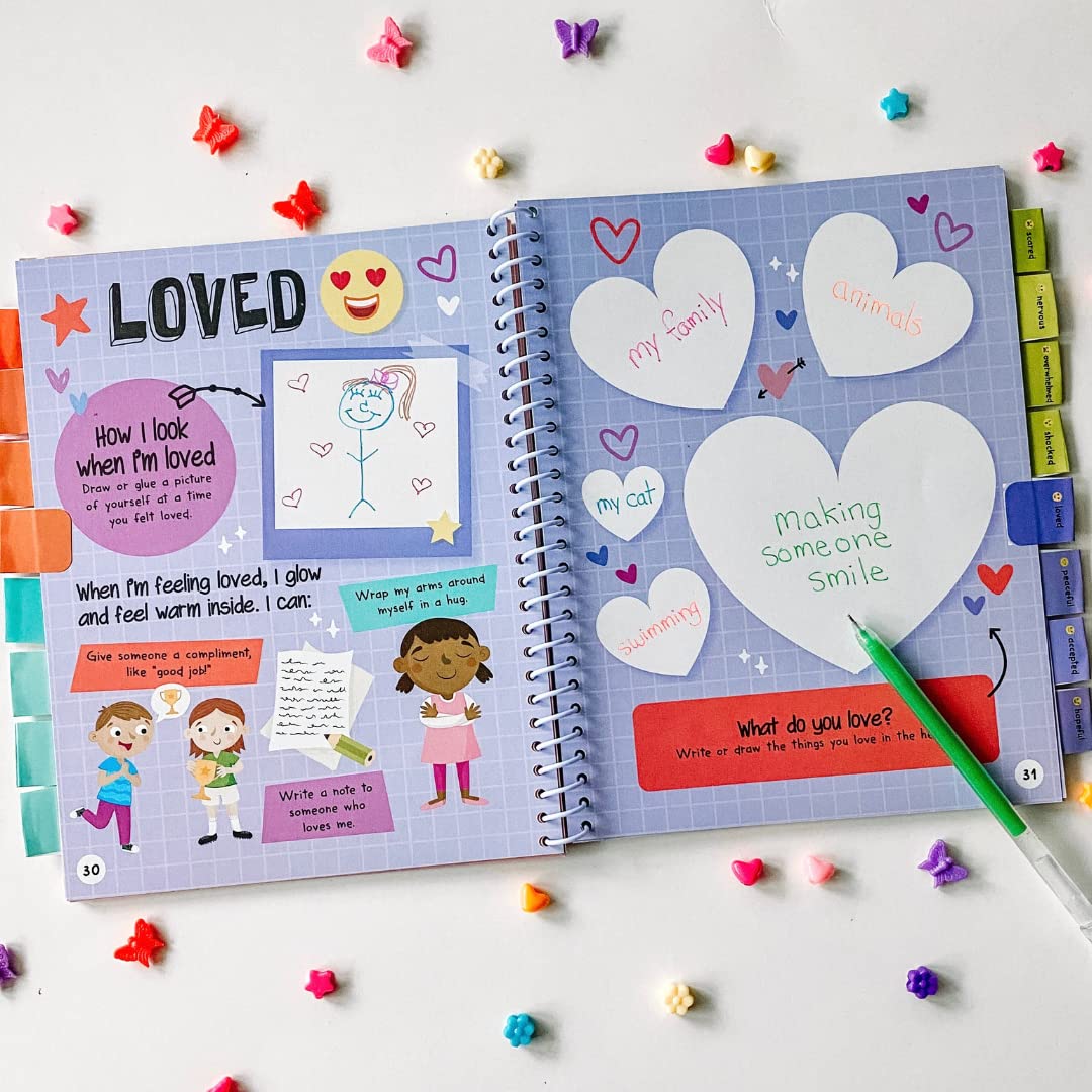 hand2mind Express Your Feelings Journal for Kids – Feelings Wheel & Guided Prompts