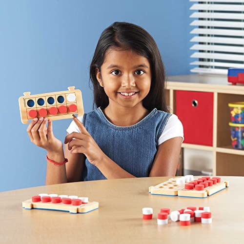 hand2mind Foam RekenRods Ten Frame Boards – 4 Interlocking Frames & 40 Counters for Kindergarten Math