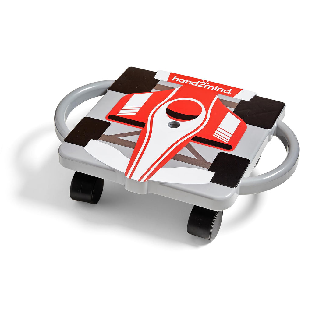 hand2mind Red Speedway Racer Scooter Board – Race Car-Themed Sitting Scooter for Kids, Indoor PE & Gross Motor Play