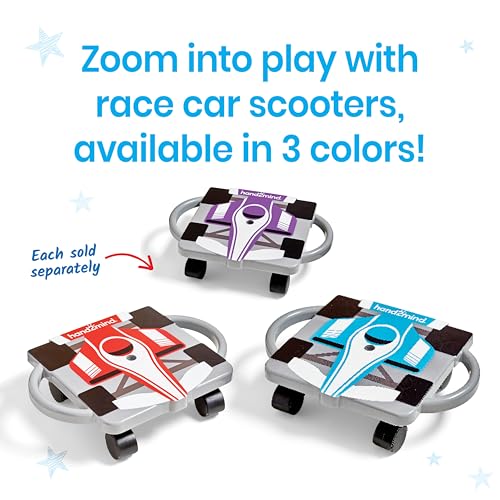 hand2mind Red Speedway Racer Scooter Board – Race Car-Themed Sitting Scooter for Kids, Indoor PE & Gross Motor Play