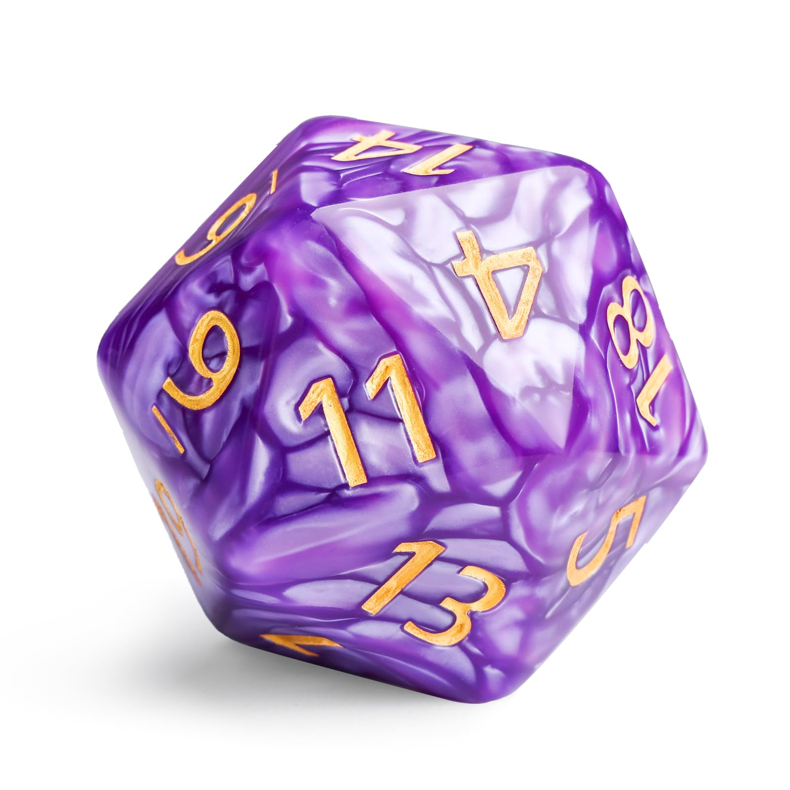 Handan 55mm Giant D20 Dice – Purple Pearl Polyhedral Die for D&D and RPGs