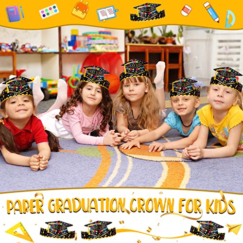 Handepo 60-Pack Preschool Graduation Caps for Kids - Cardboard Crowns with Elastic Ropes for Ceremonies