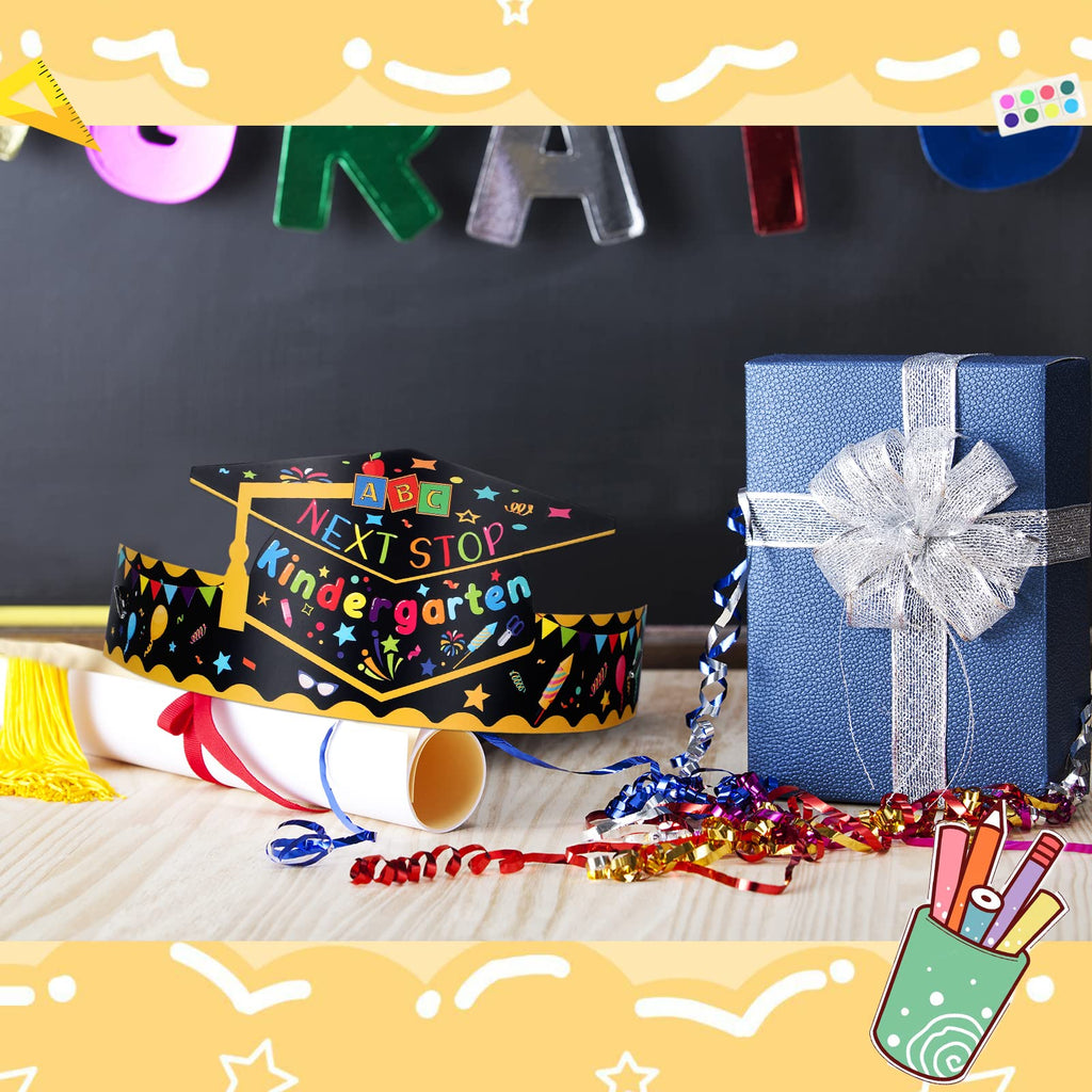 Handepo 60-Pack Preschool Graduation Caps for Kids - Cardboard Crowns with Elastic Ropes for Ceremonies