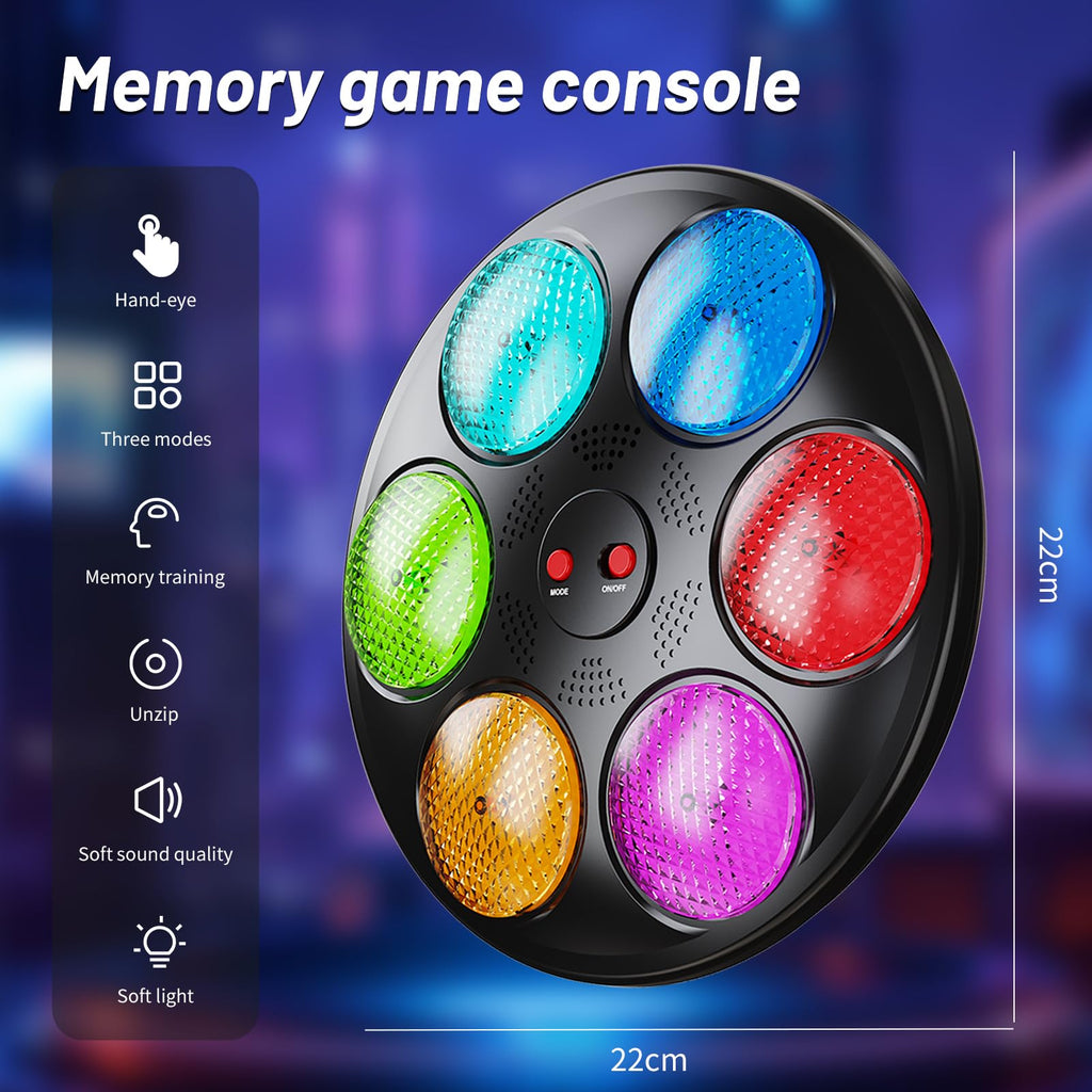 Handheld Memory Game with Lights and Sounds, Solo or Multiplayer, for Kids Ages 3-12 (Black)