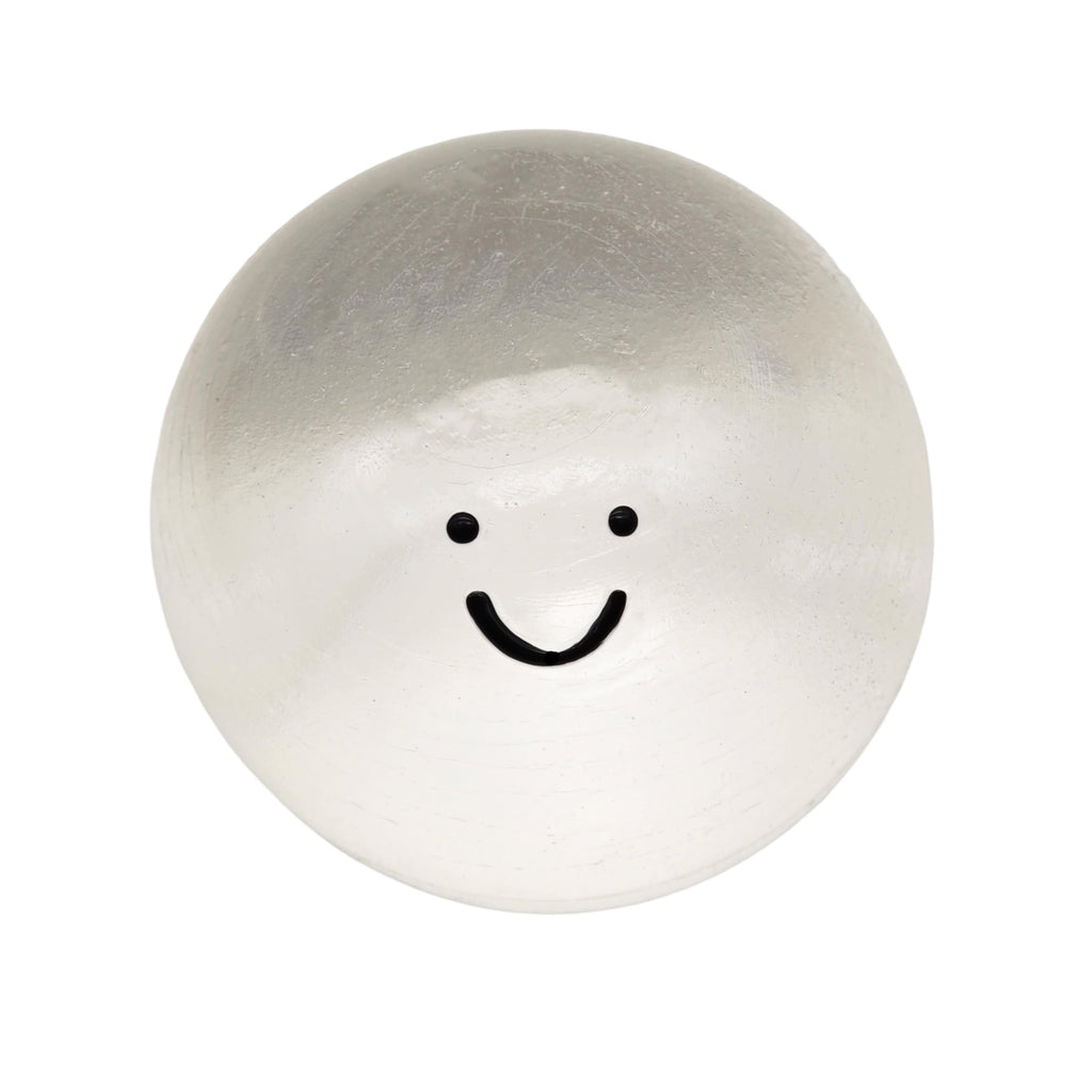 Handmade Crystal Ball Taba Squishy Toy - Clear Smile Stress Relief Fidget for Adults