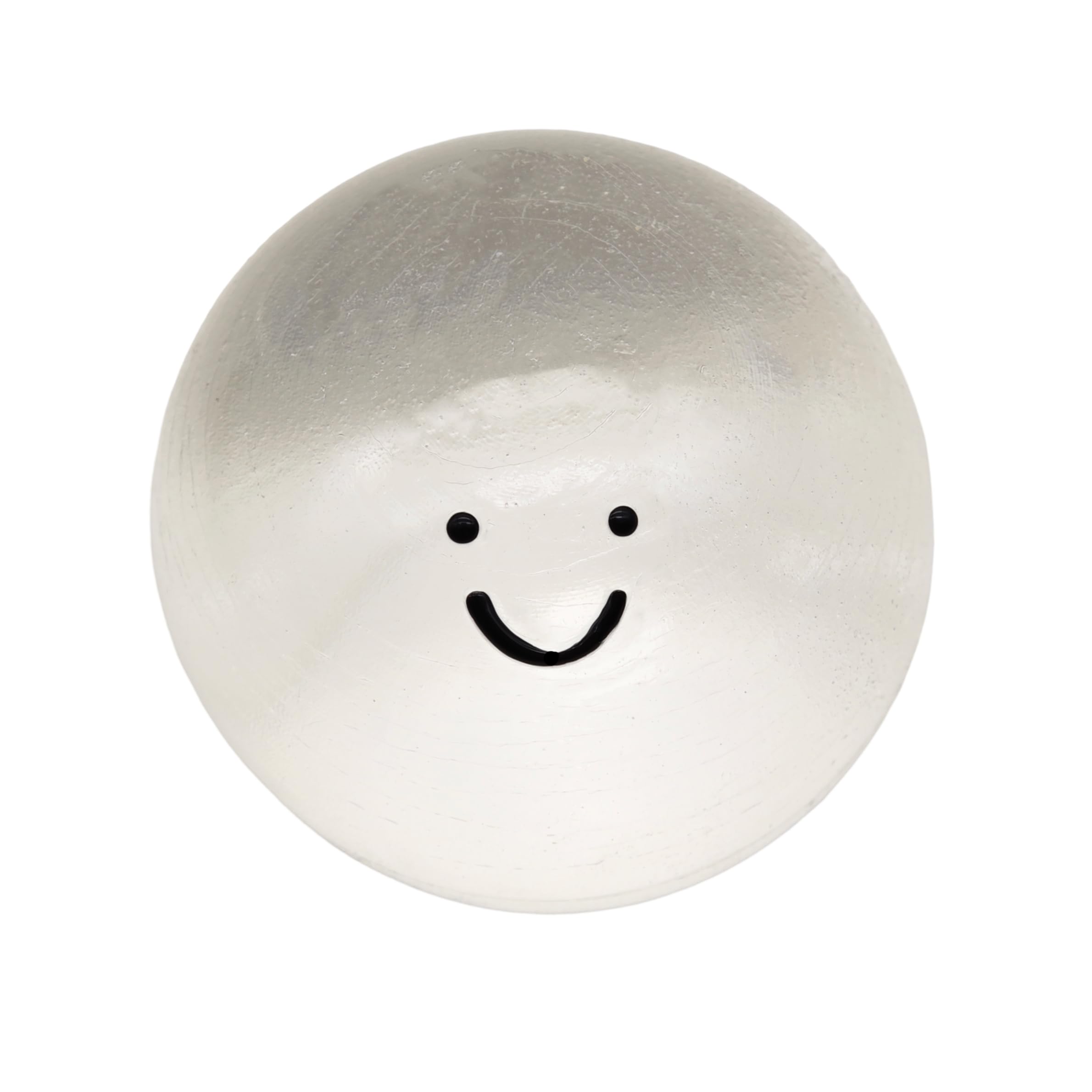 Handmade Crystal Ball Taba Squishy Toy - Clear Smile Stress Relief Fidget for Adults