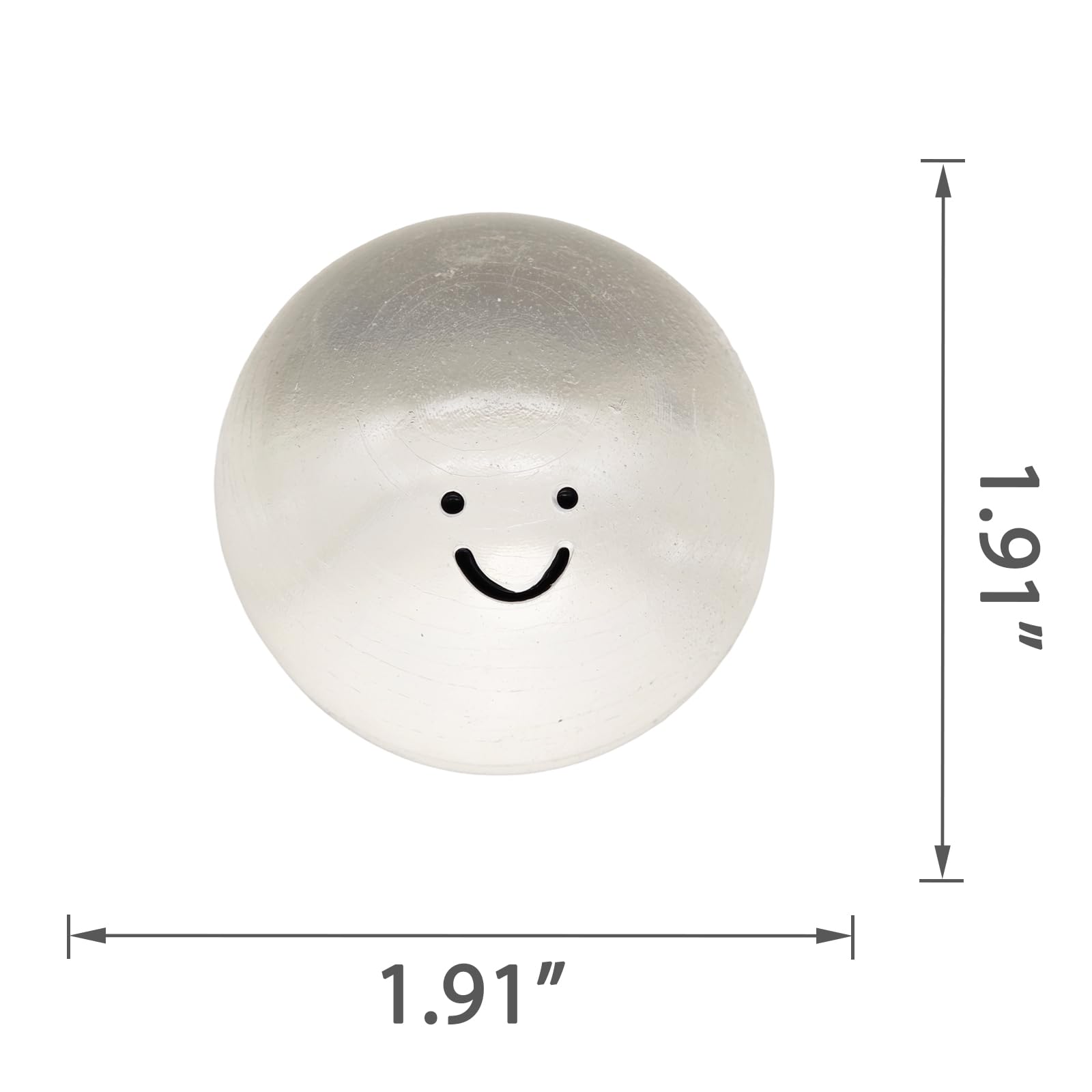 Handmade Crystal Ball Taba Squishy Toy - Clear Smile Stress Relief Fidget for Adults