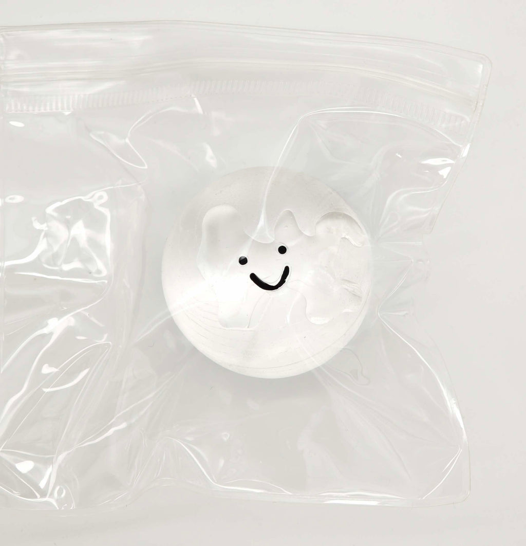 Handmade Crystal Ball Taba Squishy Toy - Clear Smile Stress Relief Fidget for Adults