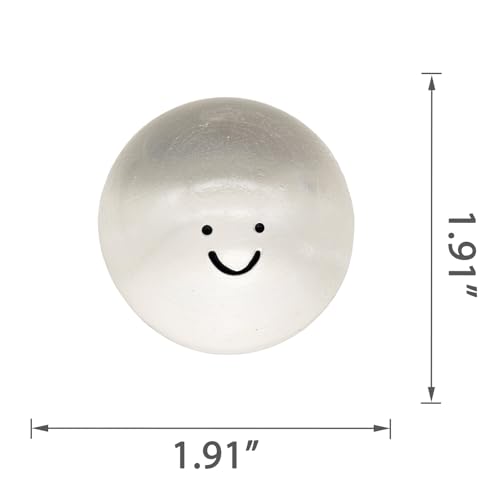 Handmade Crystal Ball Taba Squishy Toy - Clear Smile Stress Relief Fidget for Adults