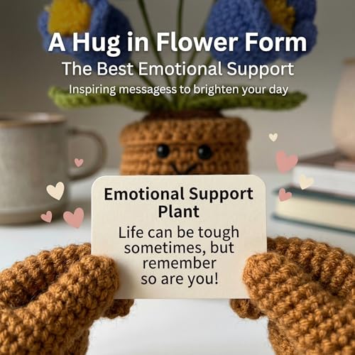 Handmade Lily of the Valley Crochet Flowers Plush - 6-Inch Soft Wool Yarn Desk Decor for Anxiety Relief, Unique Gift for Women Men Teachers