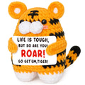 Handmade Mini Crochet Tiger Graduation Gift with Affirmation Card - FEFAMM