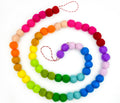 Handmade Rainbow Wool Felt Ball Garland with Happy Birthday Banner - 6.56 Ft, 60 Balls, Adjustable