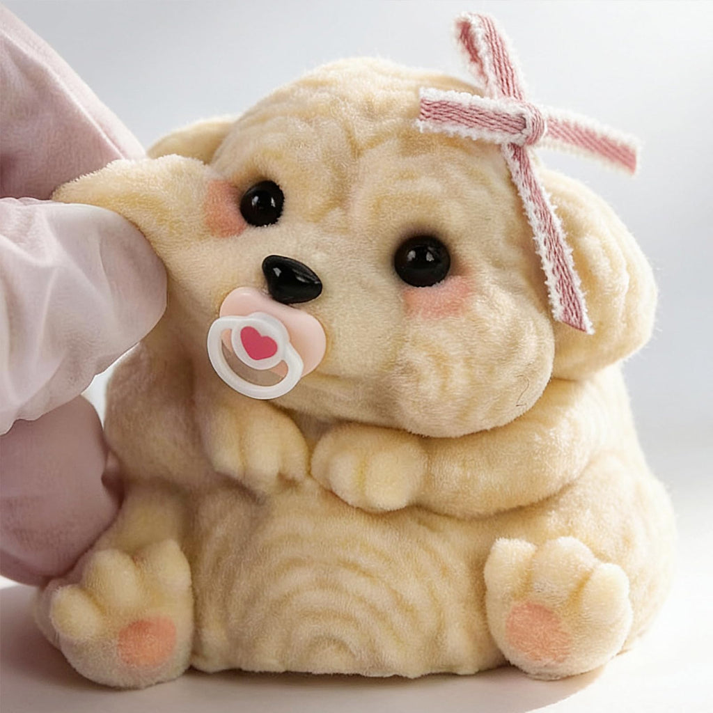 Handmade Taba Squishy Dog Toy – Realistic Silicone Mochi Fidget Pup for Stress Relief (Golden Puppy)