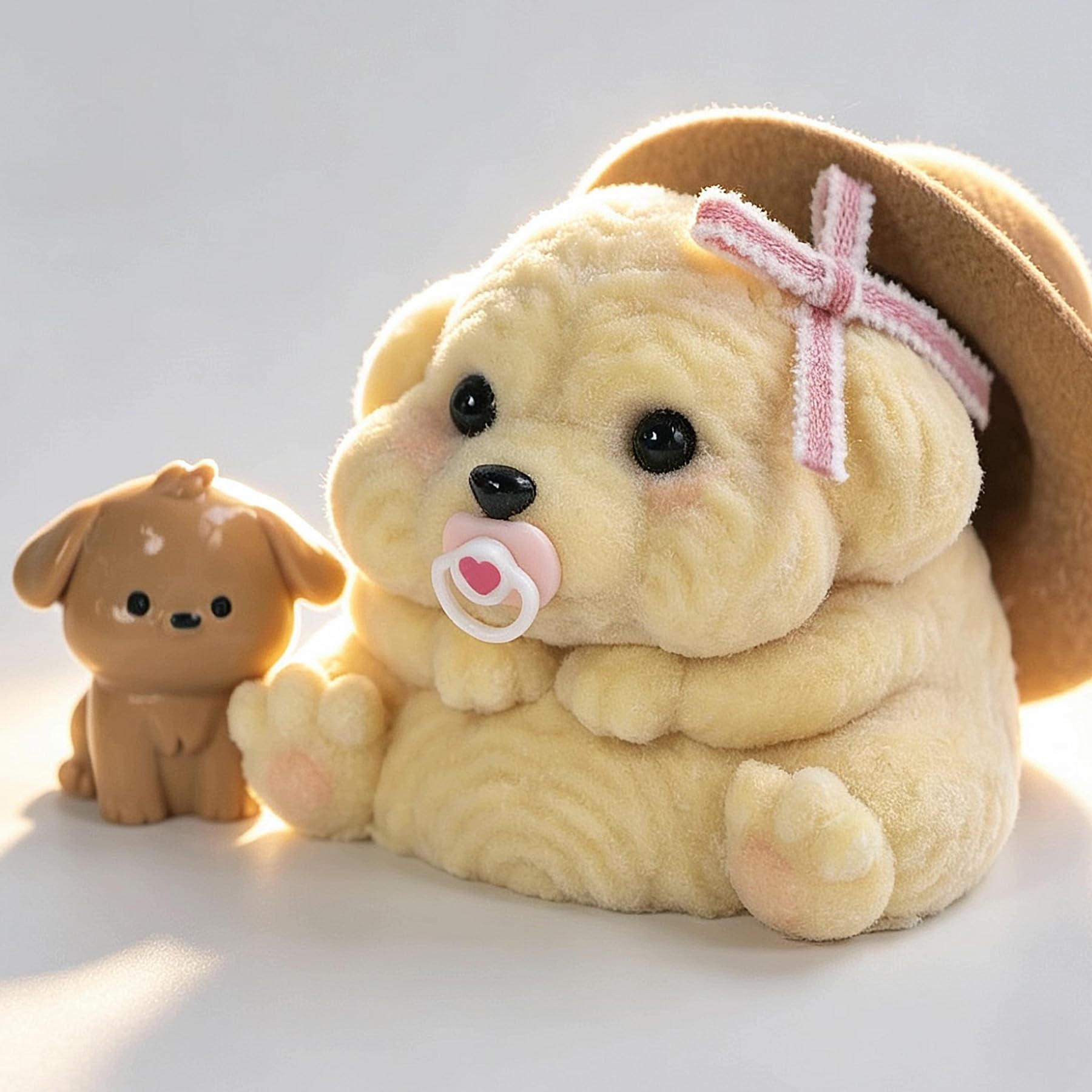 Handmade Taba Squishy Dog Toy – Realistic Silicone Mochi Fidget Pup for Stress Relief (Golden Puppy)