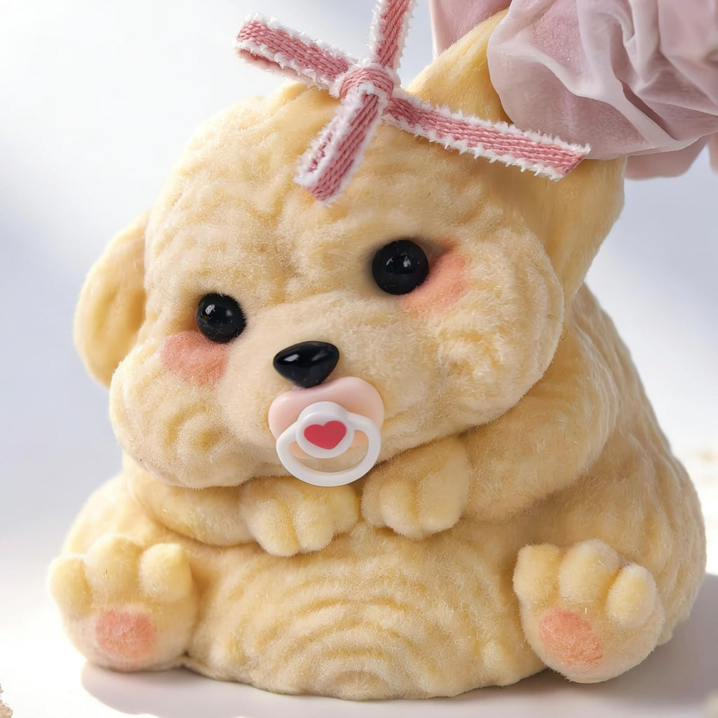 Handmade Taba Squishy Dog Toy – Realistic Silicone Mochi Fidget Pup for Stress Relief (Golden Puppy)