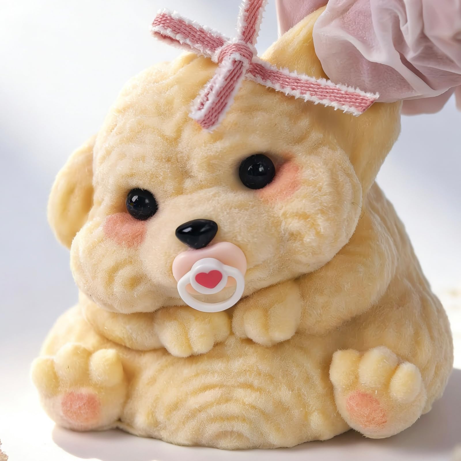 Handmade Taba Squishy Dog Toy – Realistic Silicone Mochi Fidget Pup for Stress Relief (Golden Puppy)