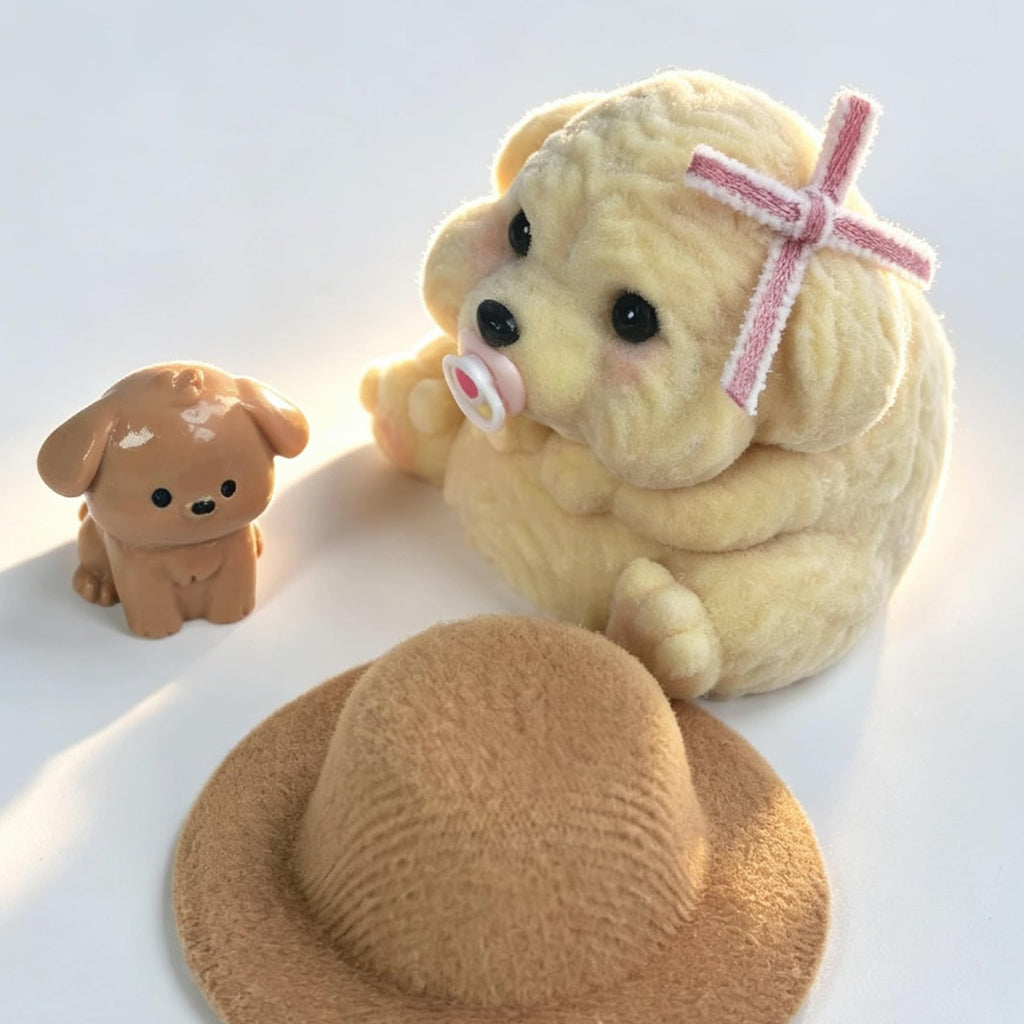 Handmade Taba Squishy Dog Toy – Realistic Silicone Mochi Fidget Pup for Stress Relief (Golden Puppy)