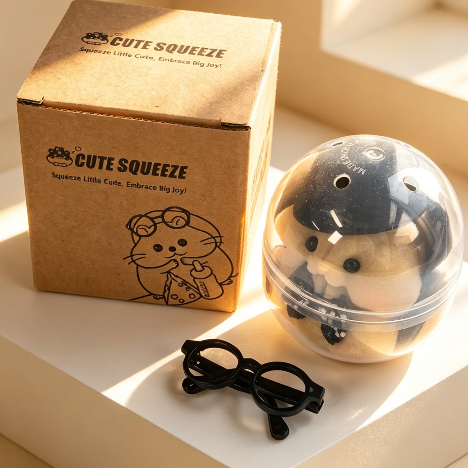 Handmade Taba Squishy Hamster Toy – Brown Monster, Soft Silicone Mochi Fidget for Stress Relief