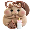 Handmade Taba Squishy Hamster Toy – Cute Brown Silicone Fidget Stress Relief Plushie for Kids & Adults