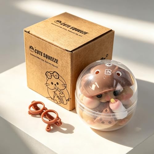 Handmade Taba Squishy Hamster Toy – Cute Brown Silicone Fidget Stress Relief Plushie for Kids & Adults