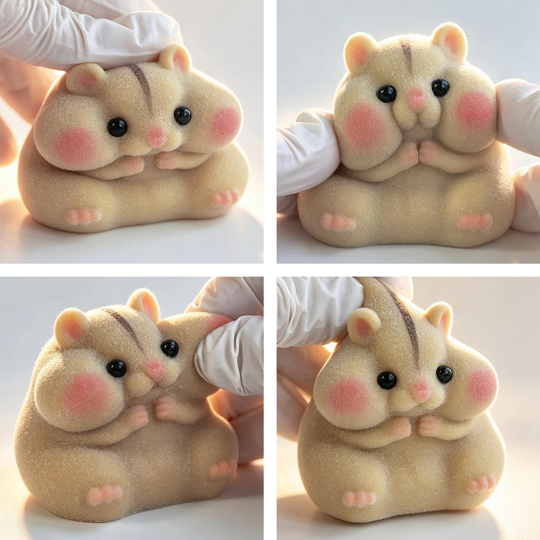 Handmade Taba Squishy Hamster Toy – Cute Brown Silicone Fidget Stress Relief Plushie for Kids & Adults