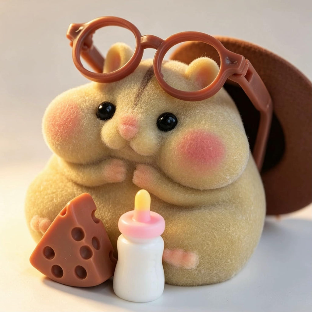 Handmade Taba Squishy Hamster Toy – Cute Brown Silicone Fidget Stress Relief Plushie for Kids & Adults