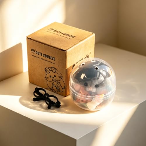 Handmade Taba Squishy Hamster Toy – Gray, Soft Silicone Mochi Furry Fidget for Stress Relief