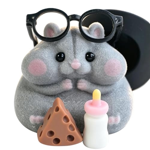 Handmade Taba Squishy Hamster Toy – Gray, Soft Silicone Mochi Furry Fidget for Stress Relief