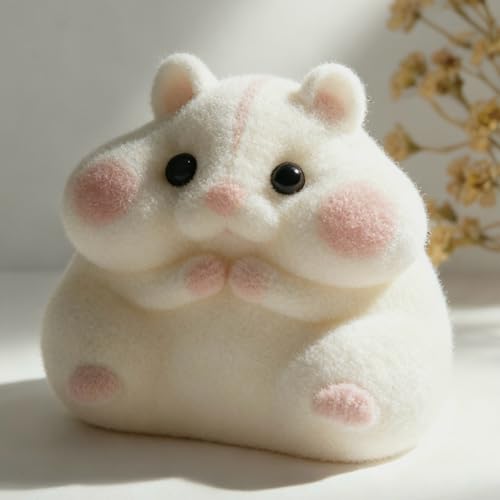 Handmade Taba Squishy Hamster Toy – Soft Silicone Fidget Stress Relief for Kids & Adults (White)