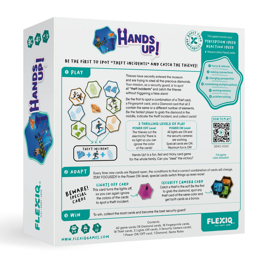 Hands Up Quick Thinking Card Game – Catch the Diamond Thief – Family Game Night for Kids 7+