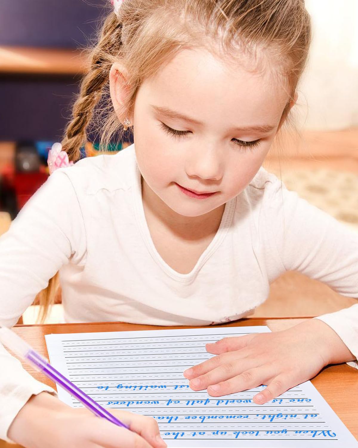 Handwriting Paper for Kindergarten – 100 Sheets, Double-Sided, 8.5x11 Inches, Ruled Practice Paper by Lyuzecheean