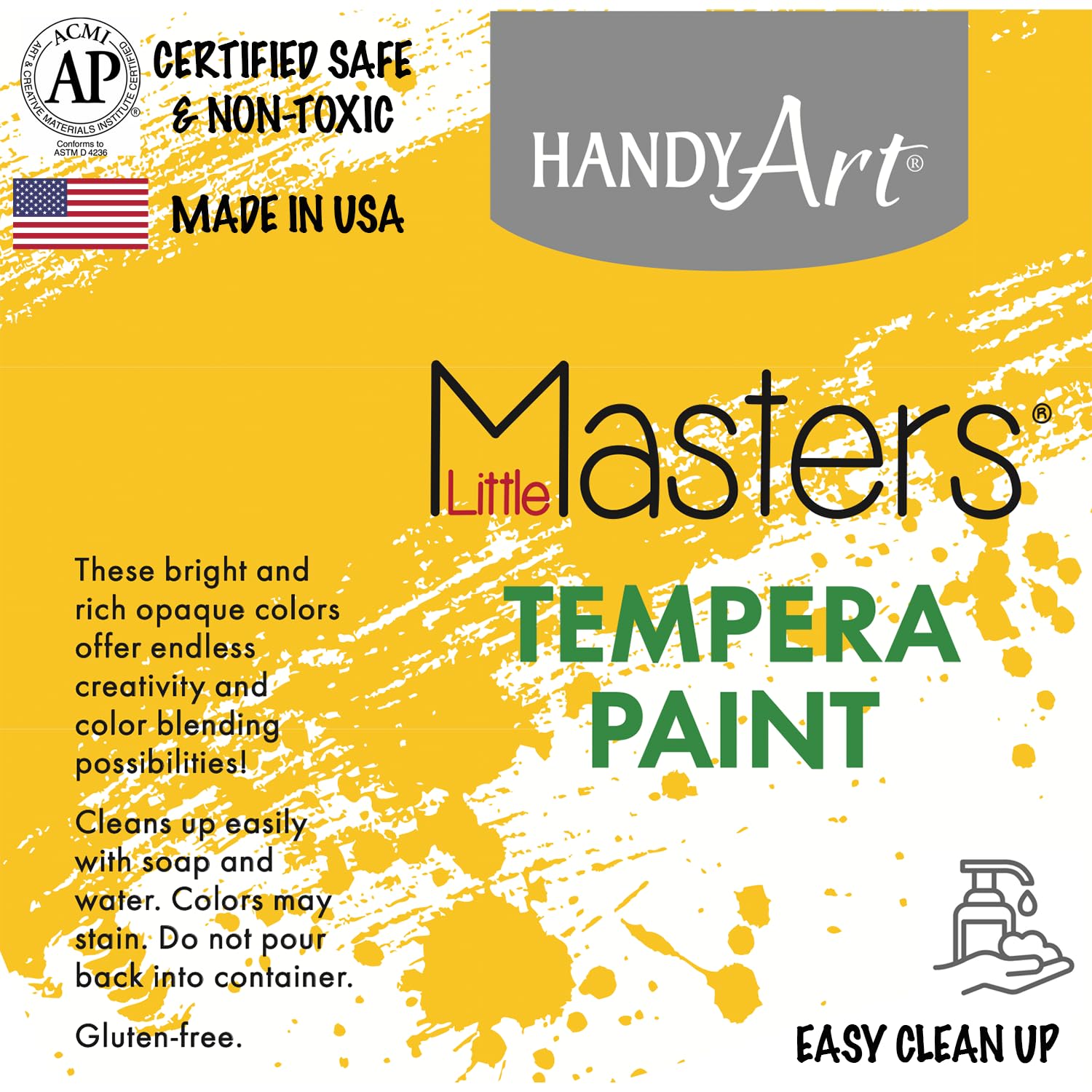 Handy Art Little Masters Tempera Paint Brown 32 oz – Washable Non-Toxic Classroom Paint