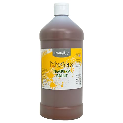 Handy Art Little Masters Tempera Paint Brown 32 oz – Washable Non-Toxic Classroom Paint