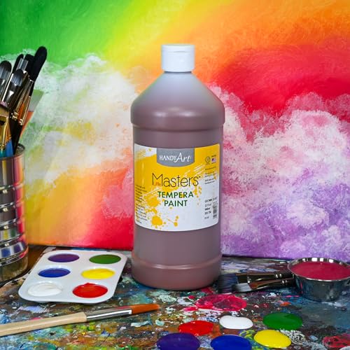 Handy Art Little Masters Tempera Paint Brown 32 oz – Washable Non-Toxic Classroom Paint