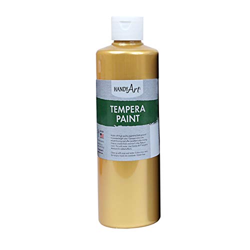 Handy Art Metallic Gold Tempera Paint - 16 oz, Non-Toxic, AP Certified
