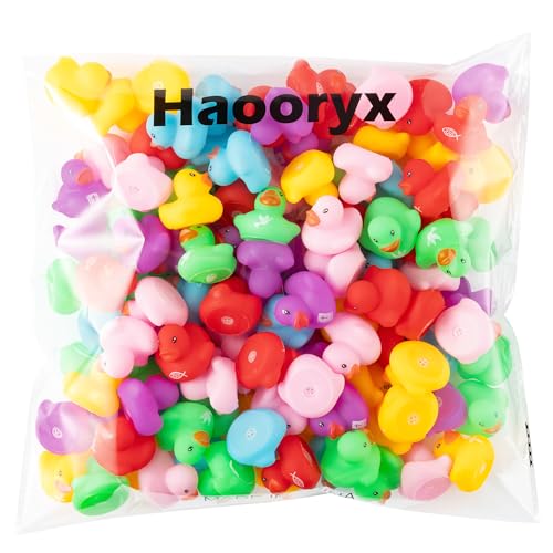 Haooryx Christian Mini Rubber Duck (120-Pack) - Religious Novelty Squeak Toys for Church Events, Easter Baskets