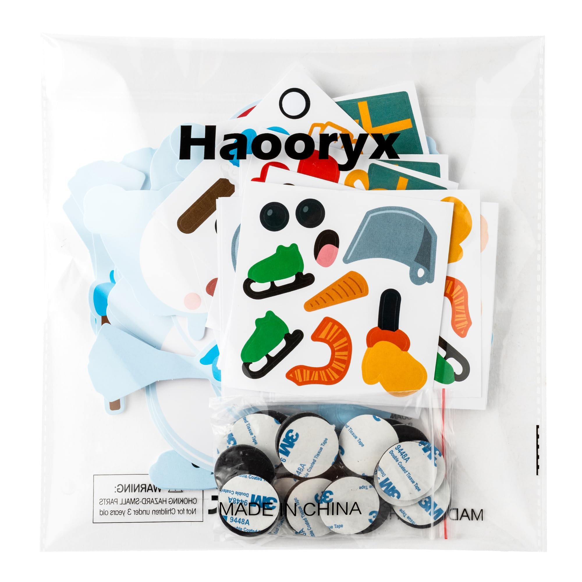 Haooryx DIY Snowman Magnet Craft Kit - 30 Sets Make Your Own Snowman Magnets for Christmas Decor, Classroom Art Projects, Fridge Decoration