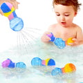 HAPATOYS 3-Pack Squishy Bulb Bath Toys for Toddlers 1-3 - Sensory Water Toys for Bathtub, Pool, Shower - BPA-Free, Easy Grip, Stocking Stuffer