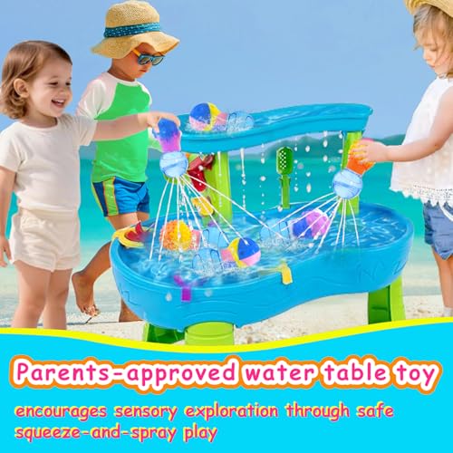HAPATOYS 3-Pack Squishy Bulb Bath Toys for Toddlers 1-3 - Sensory Water Toys for Bathtub, Pool, Shower - BPA-Free, Easy Grip, Stocking Stuffer