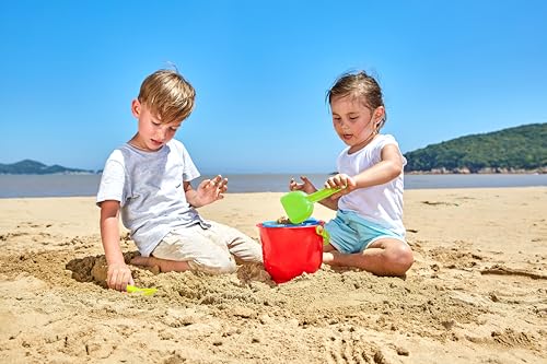 Hape Beach Basics Sand Toy Set – Bucket, Sifter, Rake, and Shovel for Toddlers 18M+