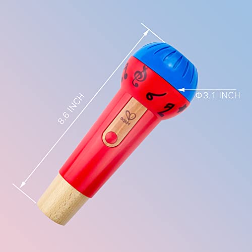 Hape Mighty Echo Microphone – Battery-Free Voice Amplifying Toy for Kids 1 Year & Up (Red)