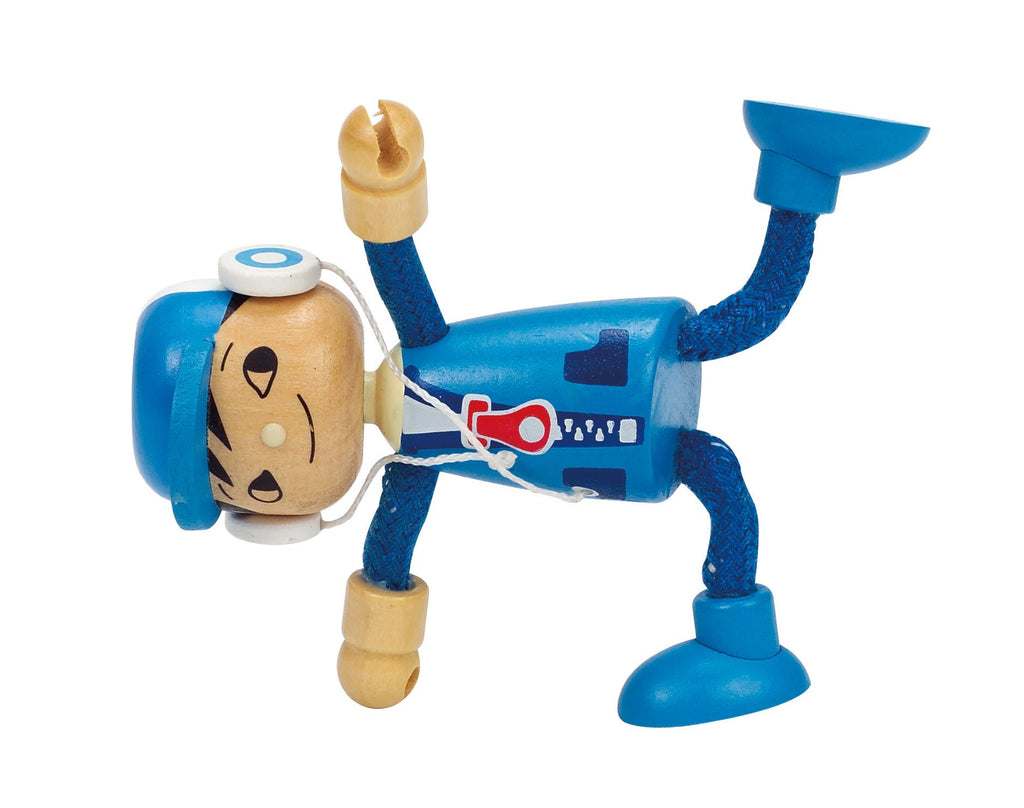 Hape Modern Family Wooden Son Doll – Poseable Blue Attire with FSC Maple Wood