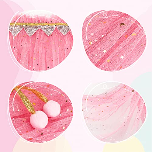 Hapgo 10-Piece Princess Cape Set for Little Girls – Dress-Up Costume with Tiara, Crown, Wand, Gloves, and Jewelry
